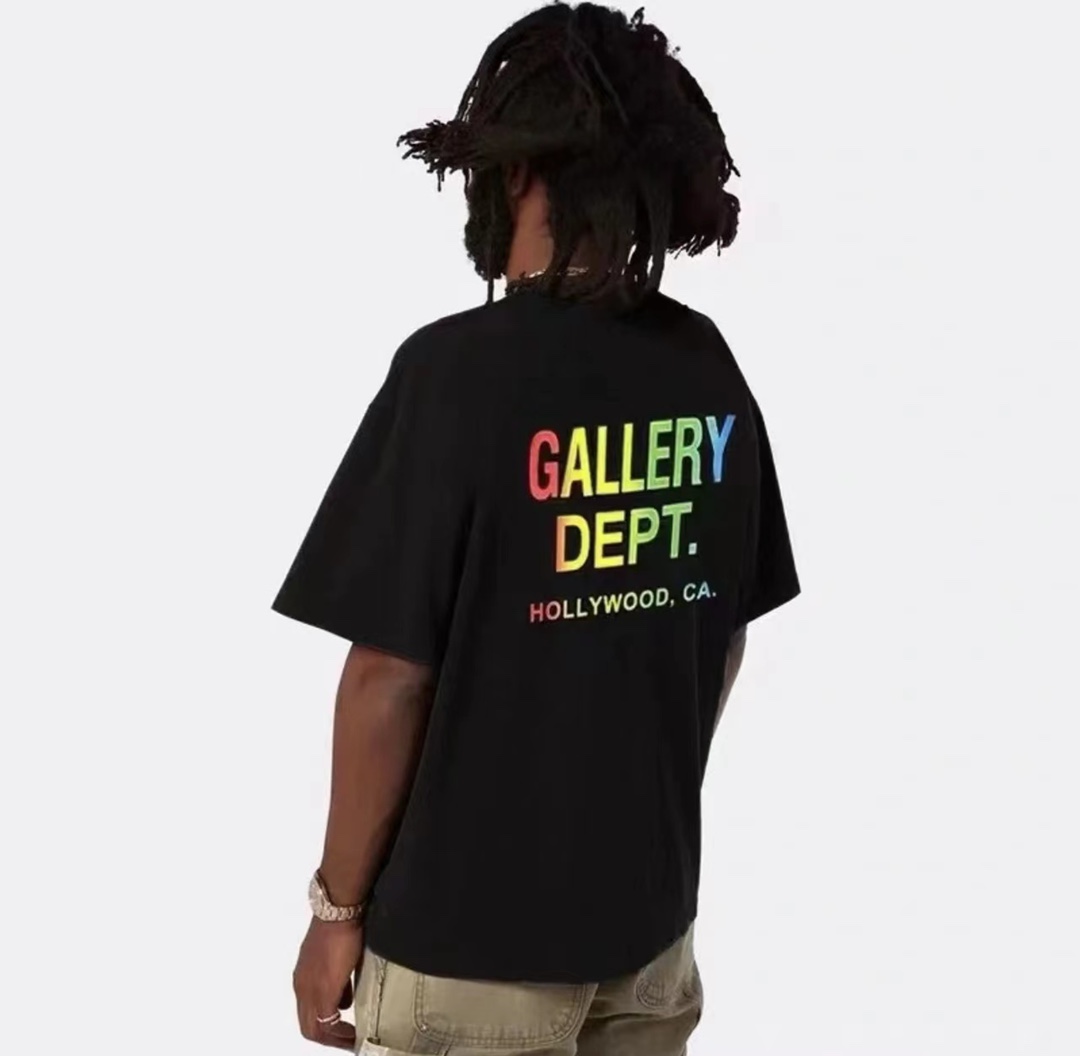 GALLERY DEPT retro gradient letter print short sleeves