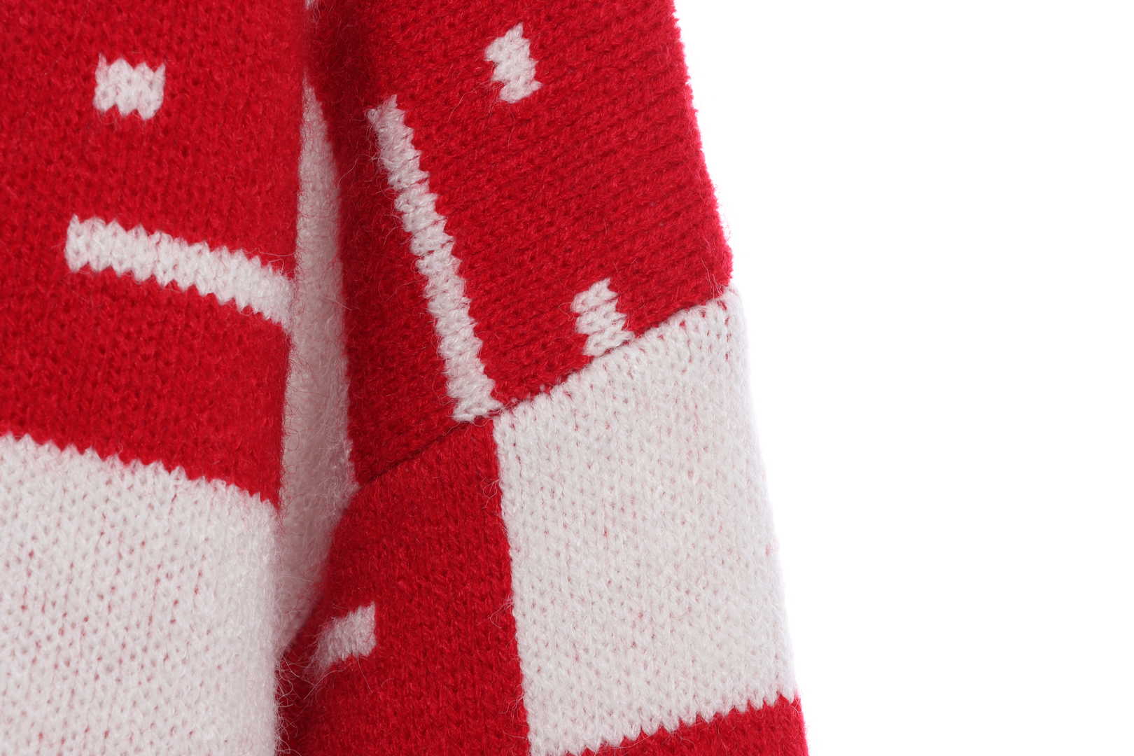 22S SACNE STUDIOS Checkerboard Square Smiley Crew Neck Sweater