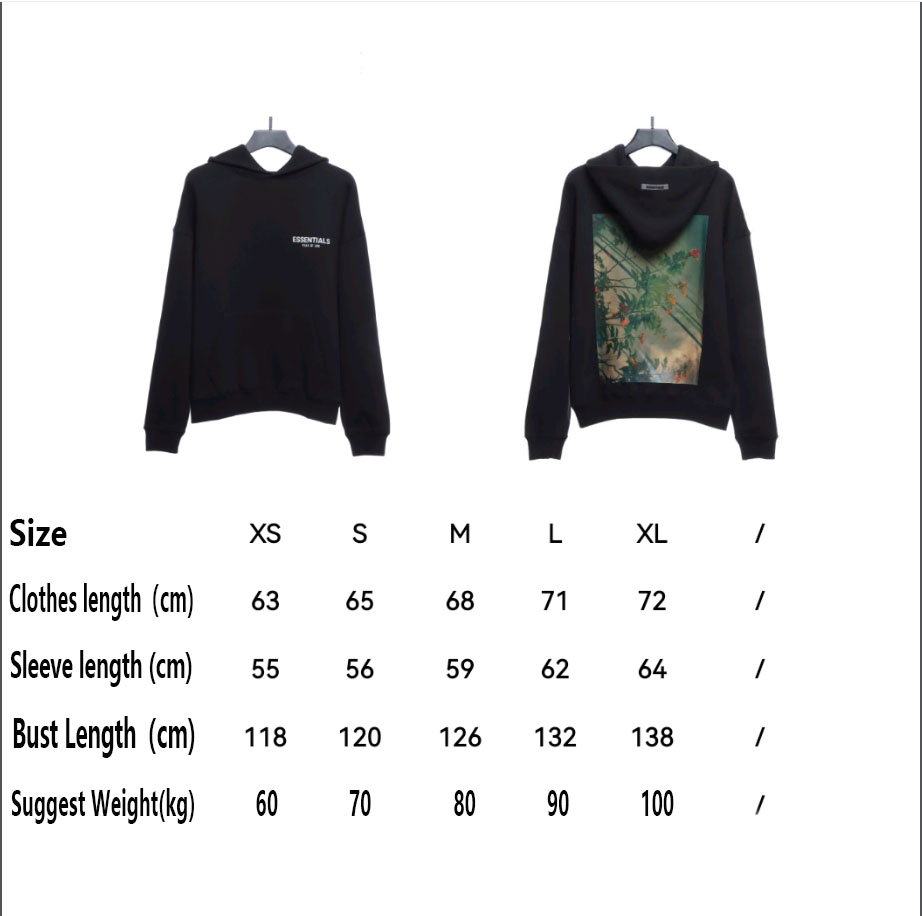 FOG ESSENTIALS Double Thread Floral Fleece Oversized Hoodie
