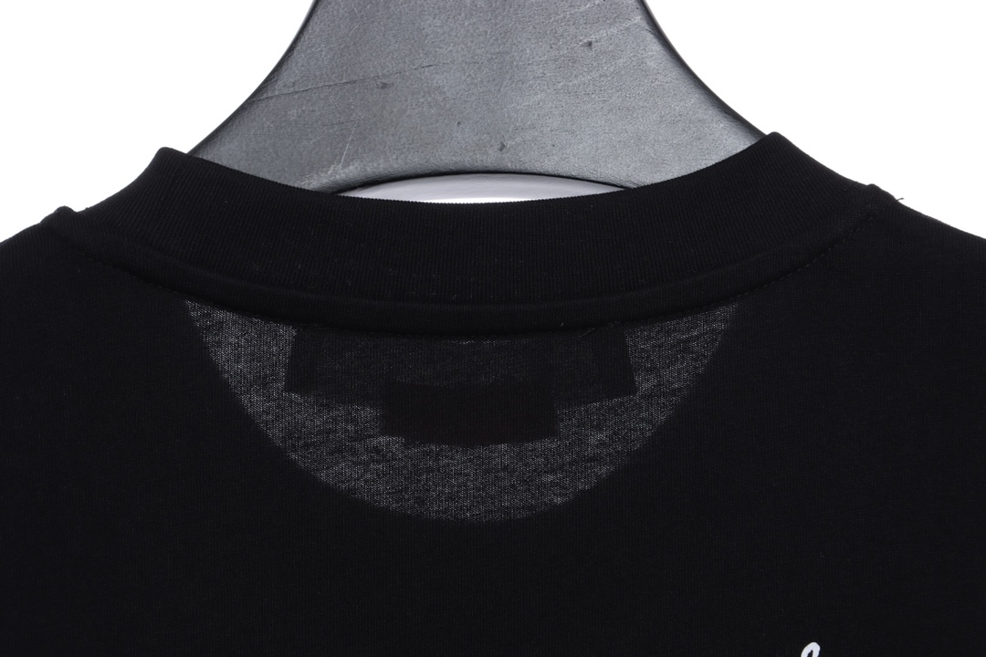 OW embroidery flocking print pattern short sleeve