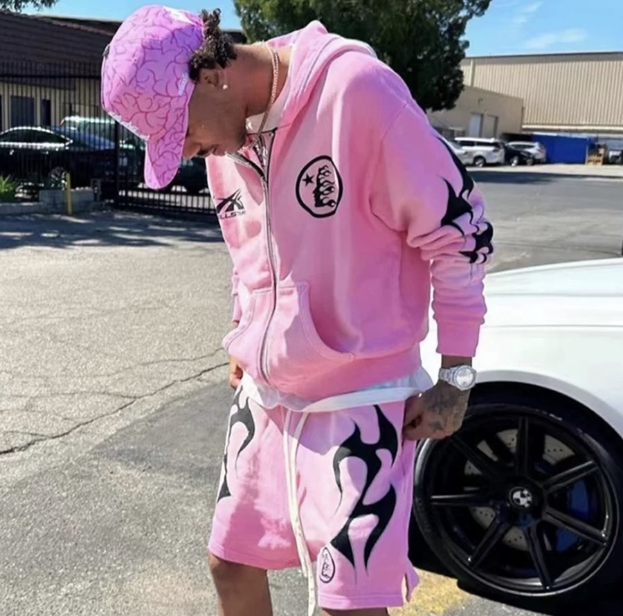 Hell$tar Studios vintage washed hoodie Pink