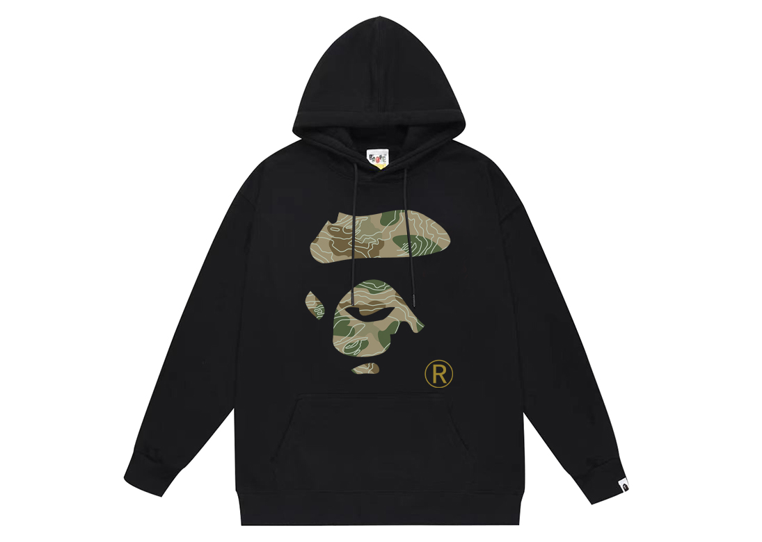 BAPE camo Ape Face logo hoodie