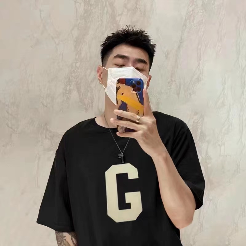 FEAR OF GOD season seven main line flocking big G letter short-sleeved T-shirt