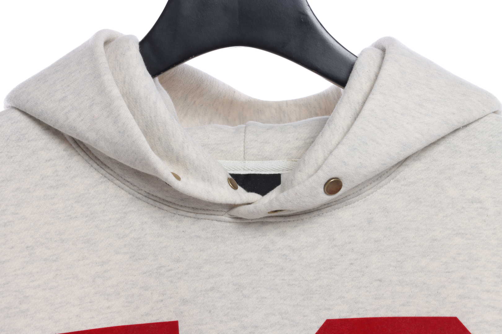 FOG large LOGO red flocked hoodie