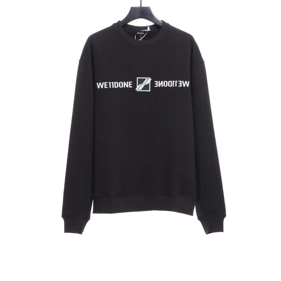 W3LL mirror image silicone letter  hoodie