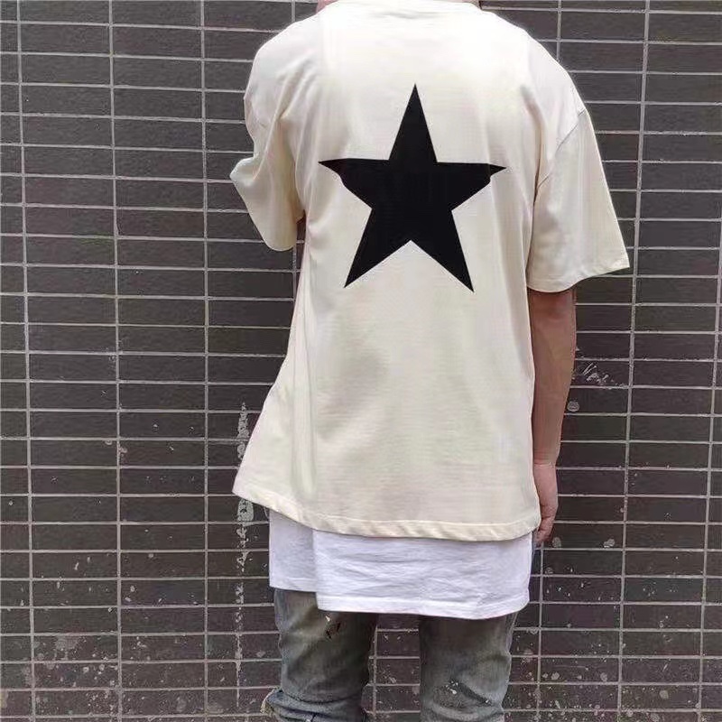 Fear of god  Essentials back five-pointed star print short-sleeved T-shirt