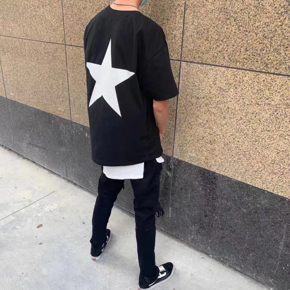 Fear of god  Essentials back five-pointed star print short-sleeved T-shirt