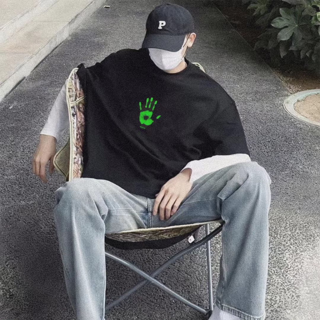 NOAH FLY Fluorescent Chest Short Sleeves