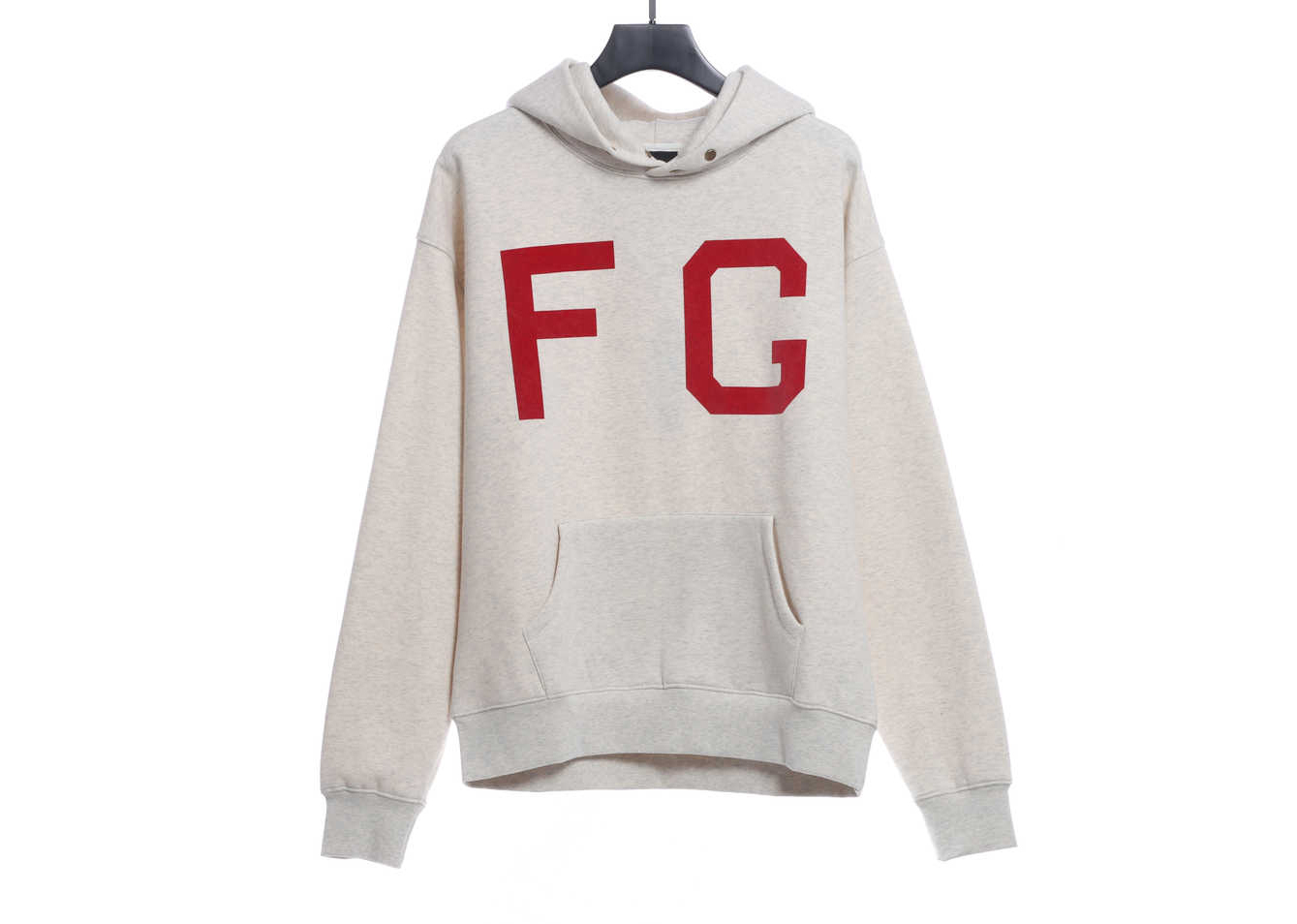 FOG large LOGO red flocked hoodie