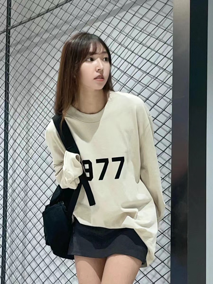 Fear of god  1977 flocking print long-sleeved T