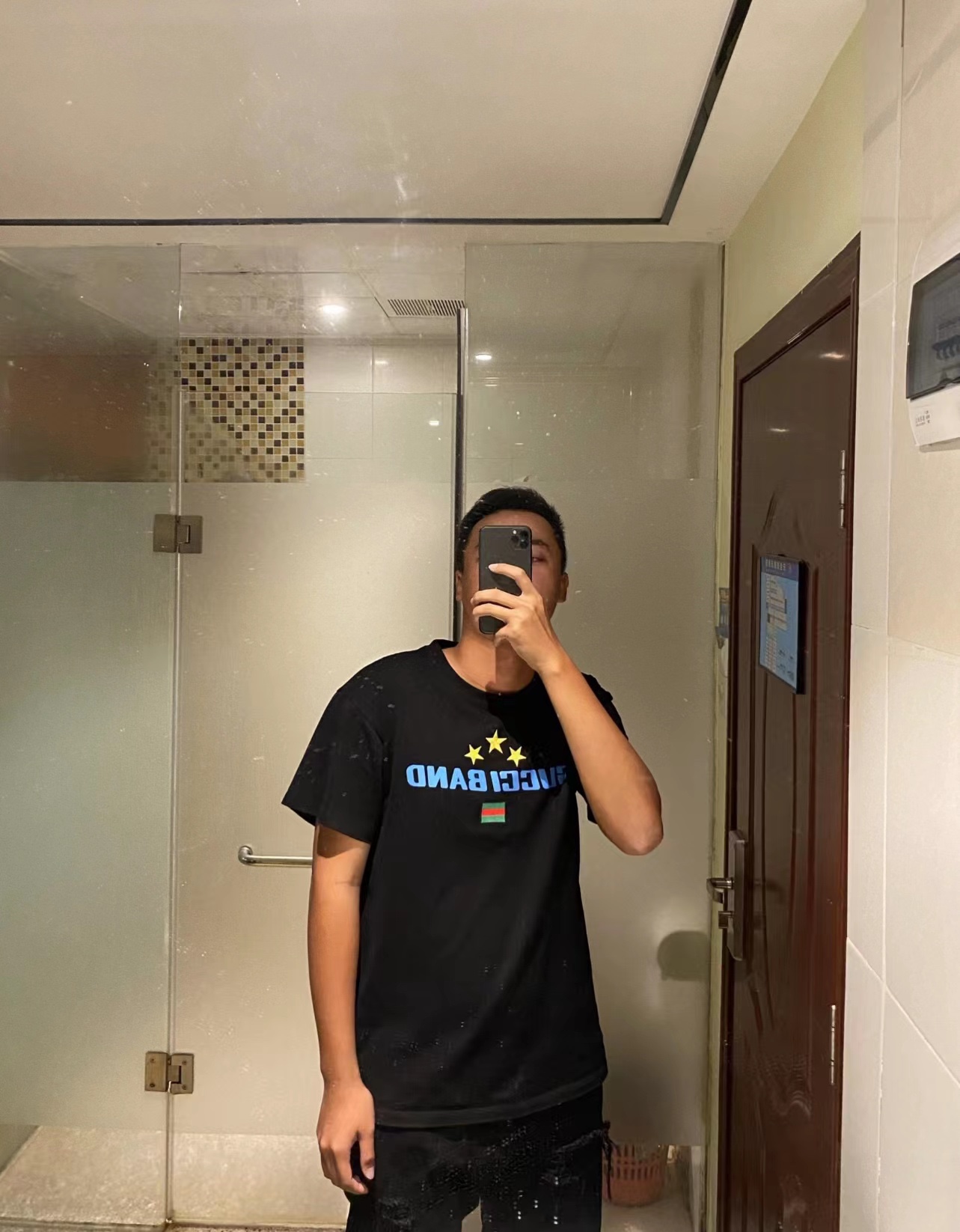 Guc1 BAND star embroidery short sleeves