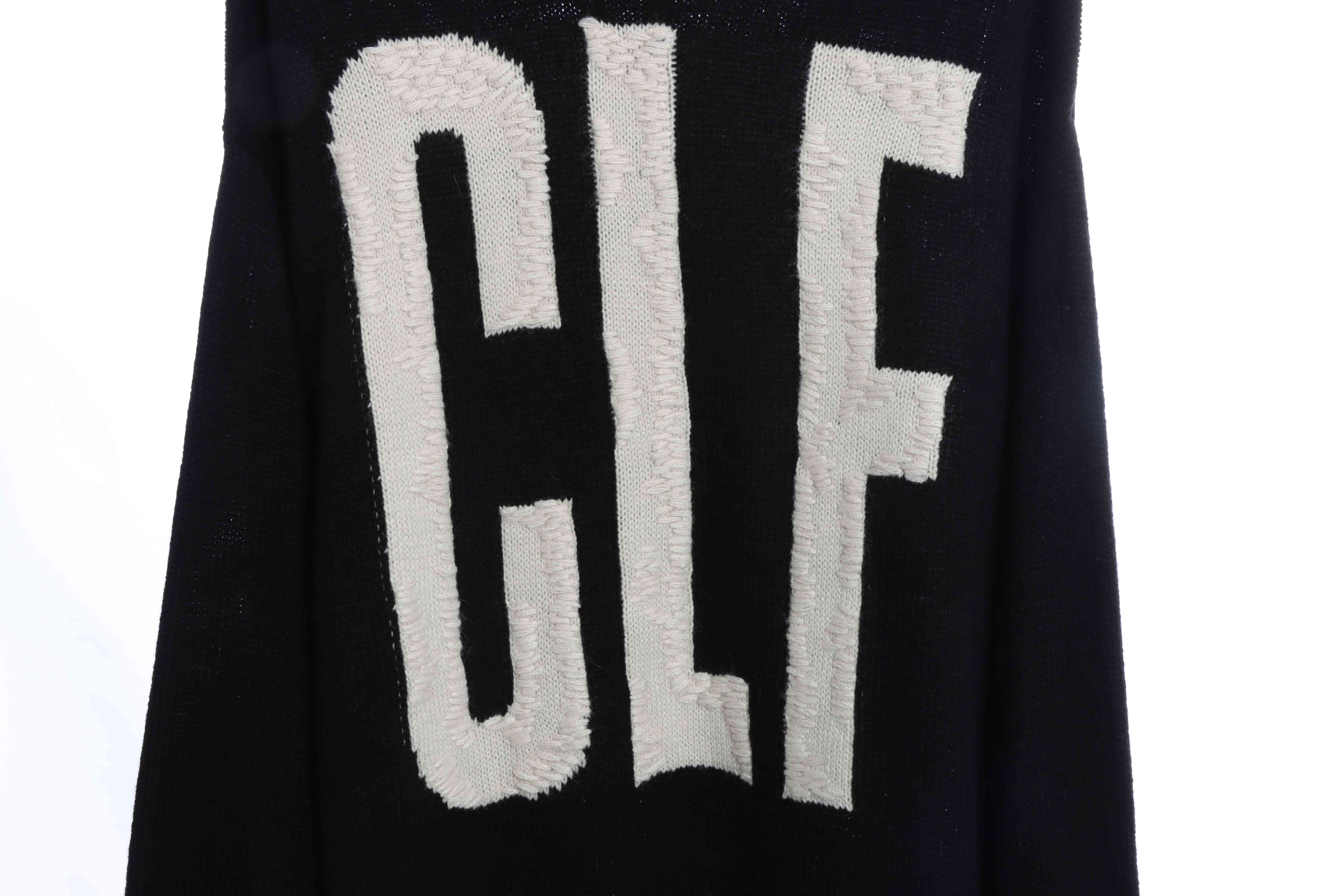 Saint Michael 22FW GIF Letter Destruction Crew Neck Sweater