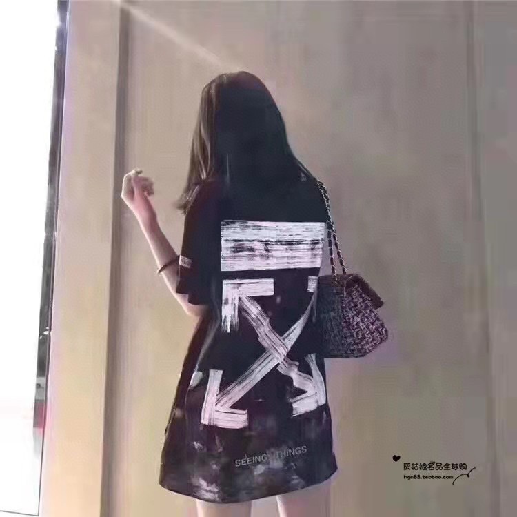 OW starry sky fireworks splash ink arrow short sleeves