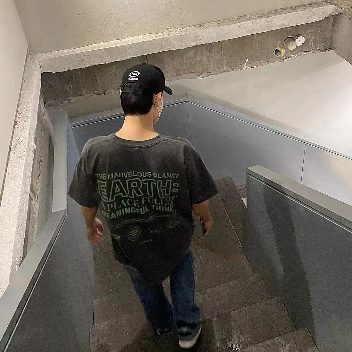 FAR.ARCHIVE Green Letter Print Short Sleeve T-Shirt