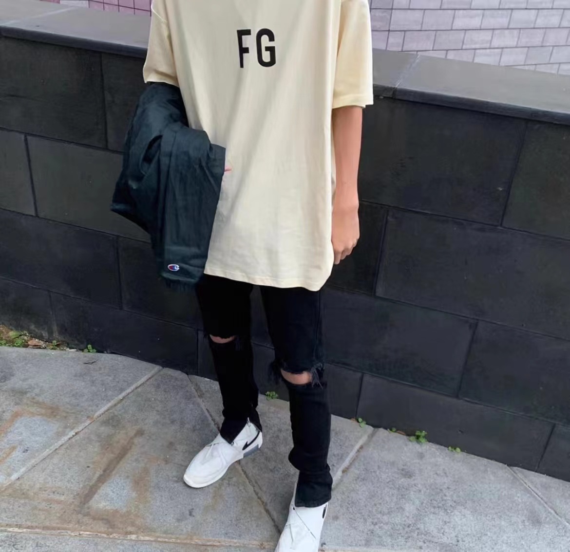 FOG season six main line FG letter short-sleeved T-shirt