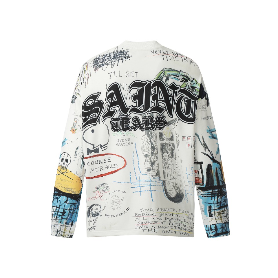 Saint Mich@el Tears  Skull Full Print Long Sleeve