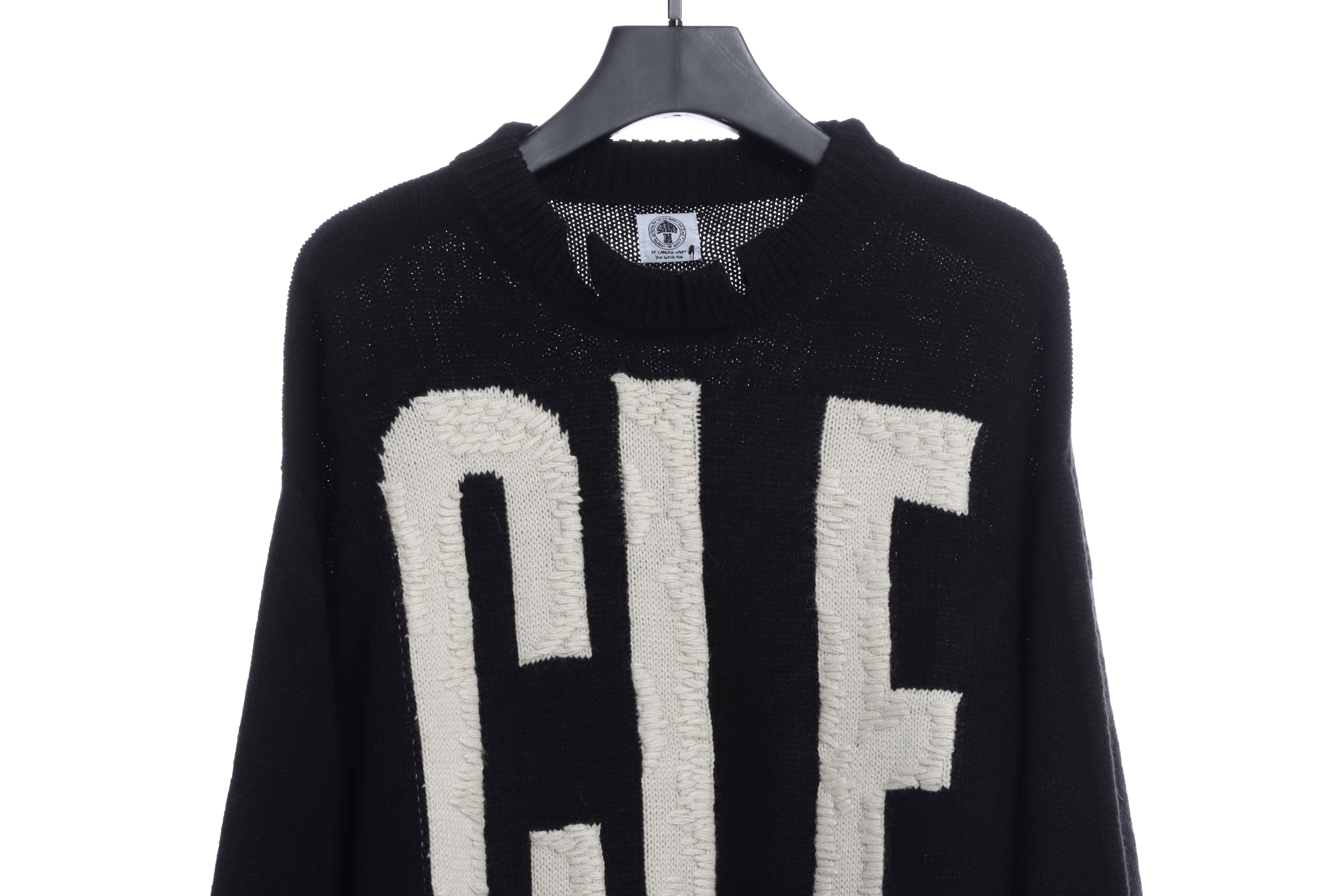 Saint Michael 22FW GIF Letter Destruction Crew Neck Sweater