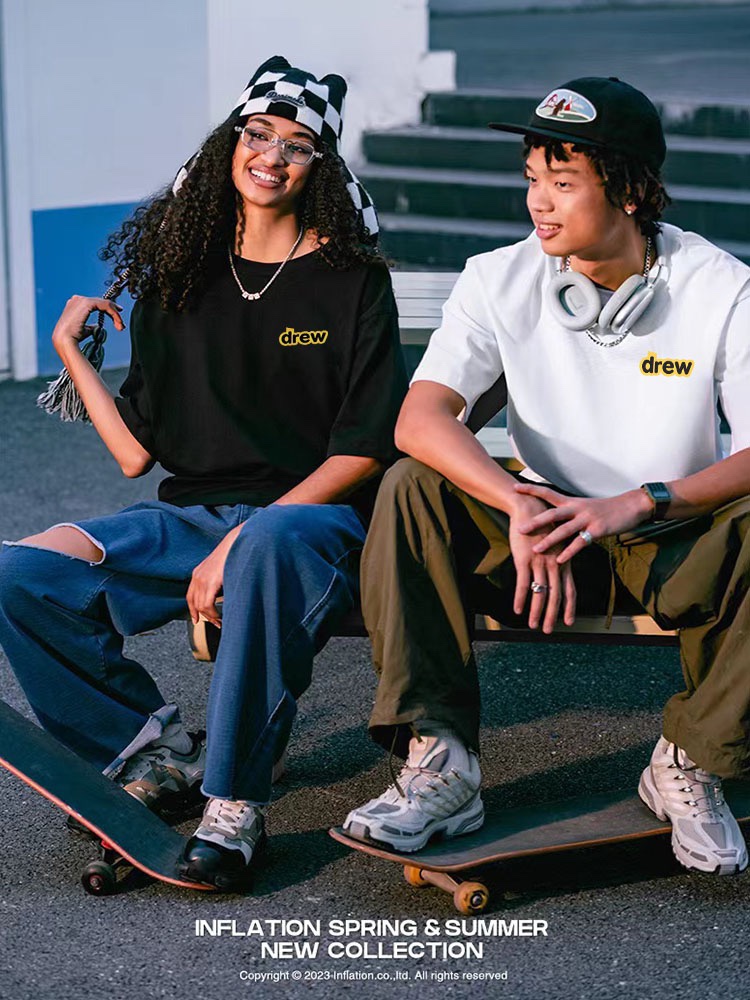 Drew cartoon fun bear printing short sleeves