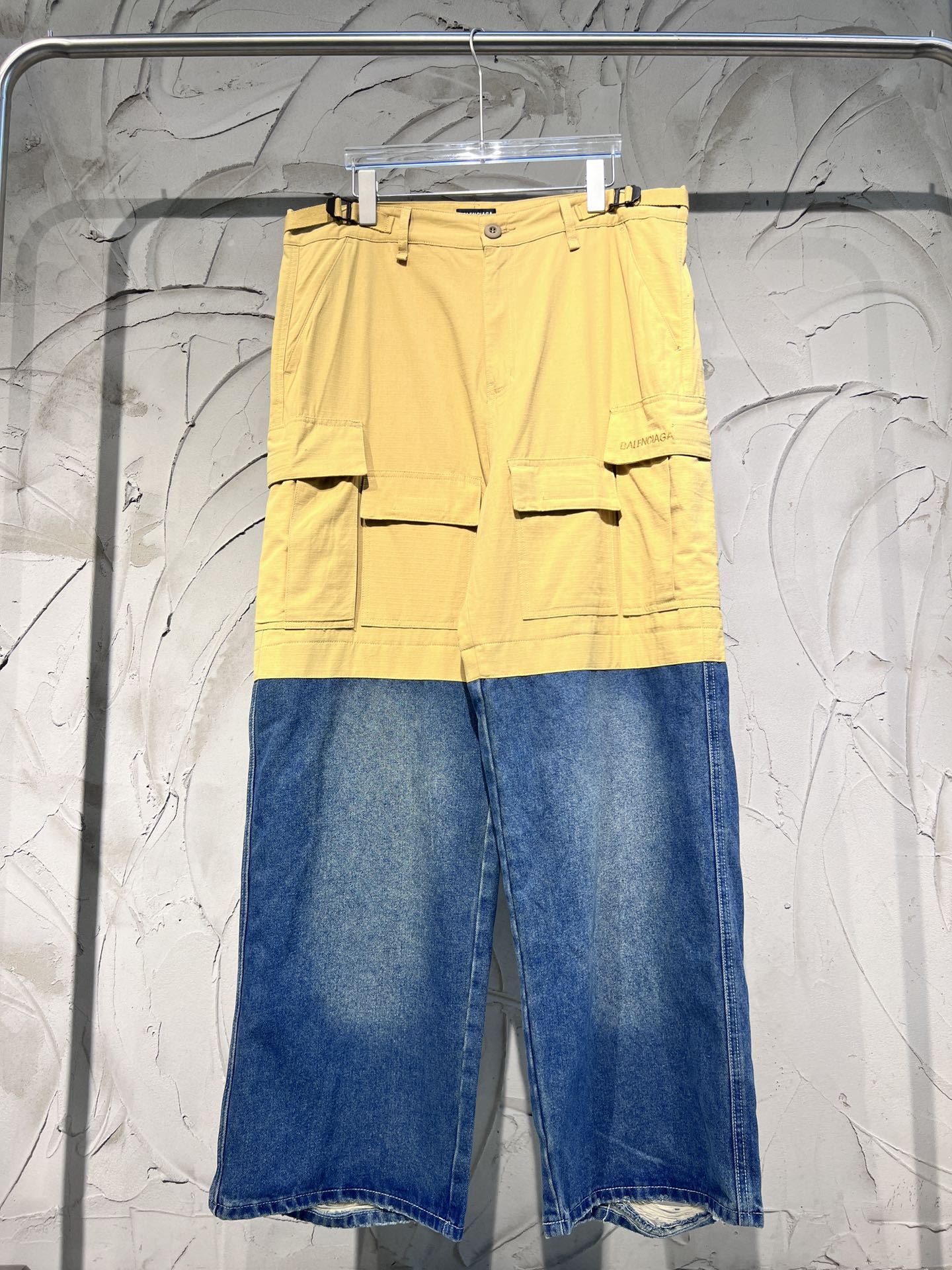 Balancig@ Men's Blue Patched Cotton Cargo Pants