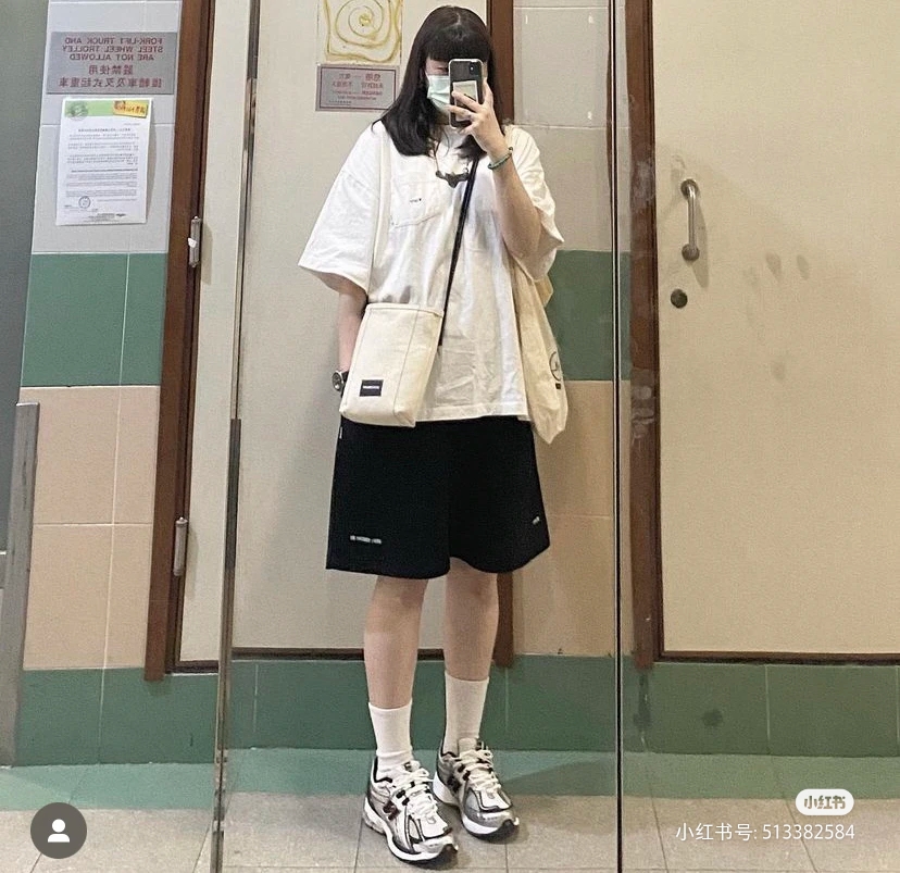 WT@PS Japanese nylon quick-drying rope casual loose beach shorts