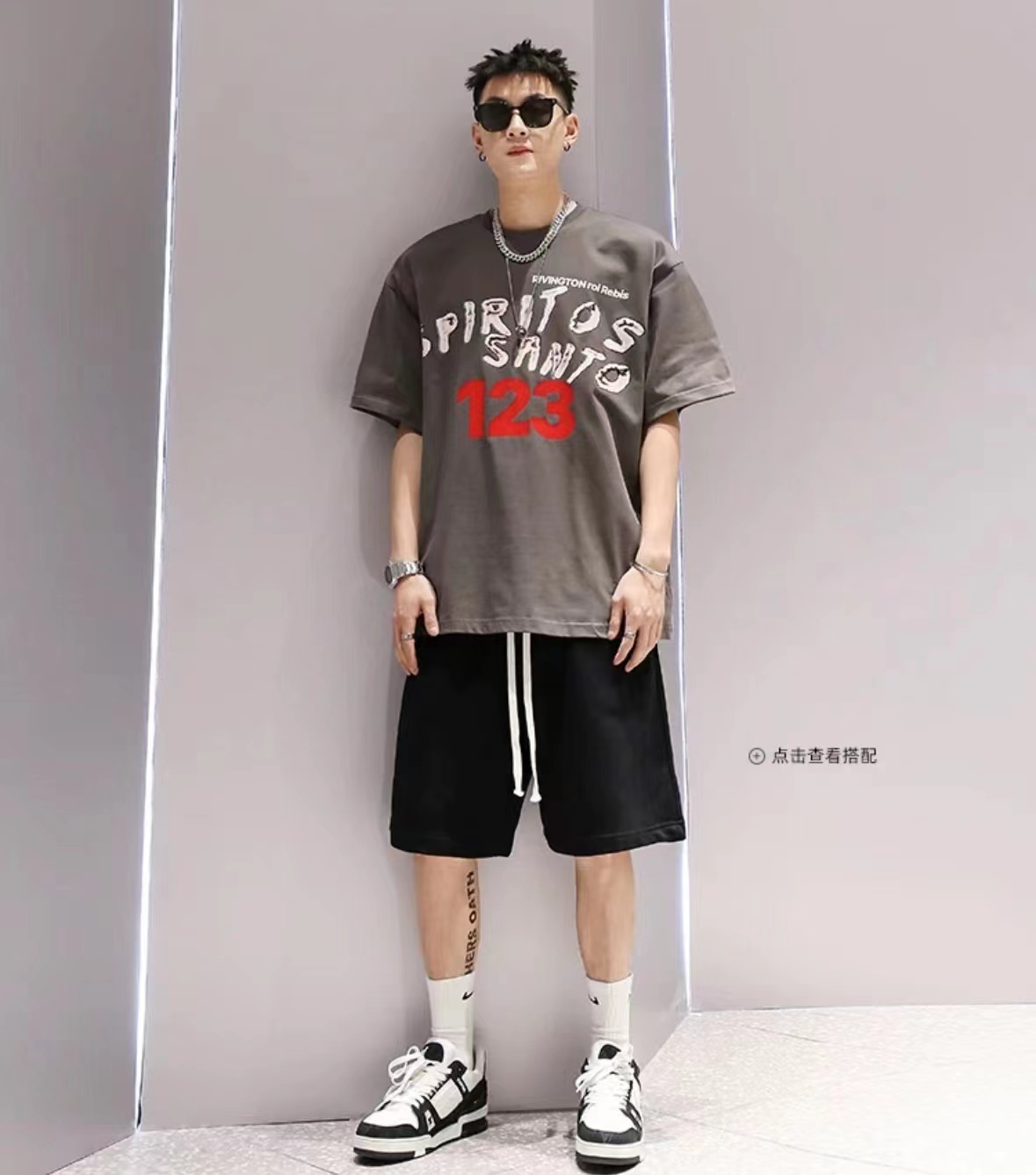 FOG Co-signed RRR123 cement Scarlet letter short sleeves