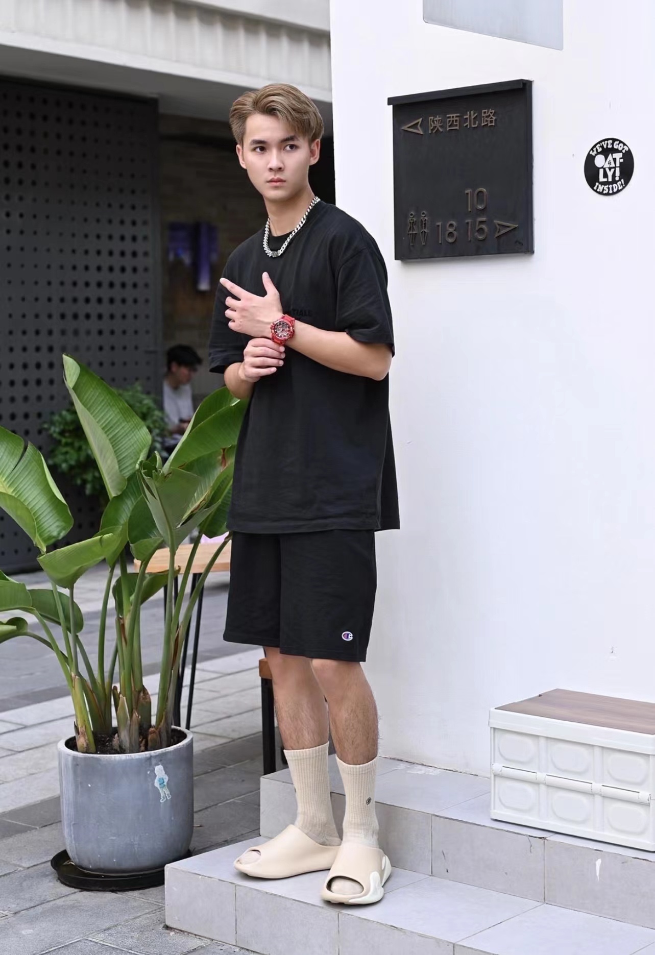 FOG flocked logo print short sleeves