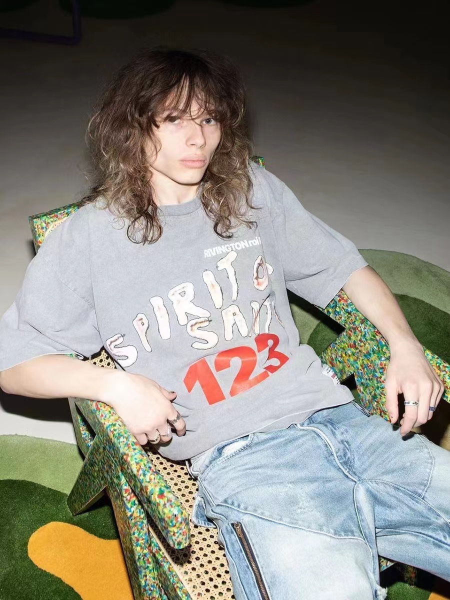 FOG Co-signed RRR123 cement Scarlet letter short sleeves