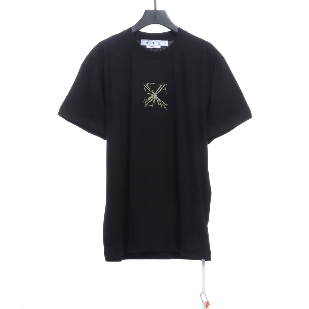 OW Sketch Splashed Ink Arrow Letter Short Sleeves