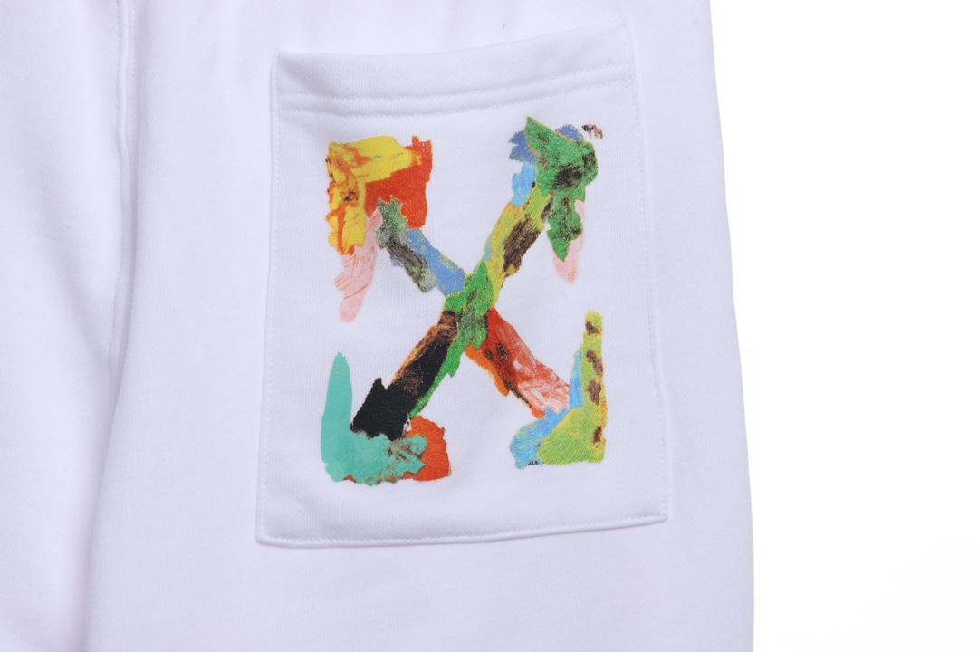 OW ink hand-painted graffiti arrow shorts