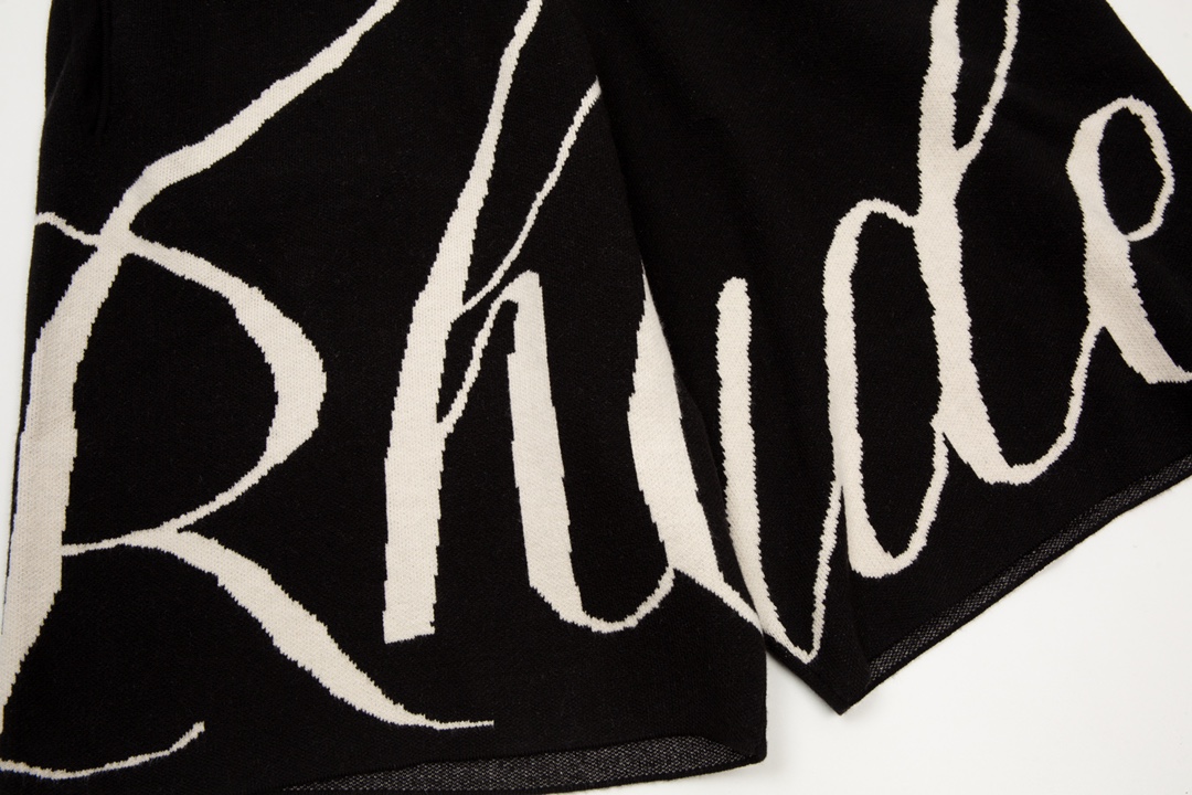 Rhud3 2023ss men's and women's knitted jacquard alphabet shorts
