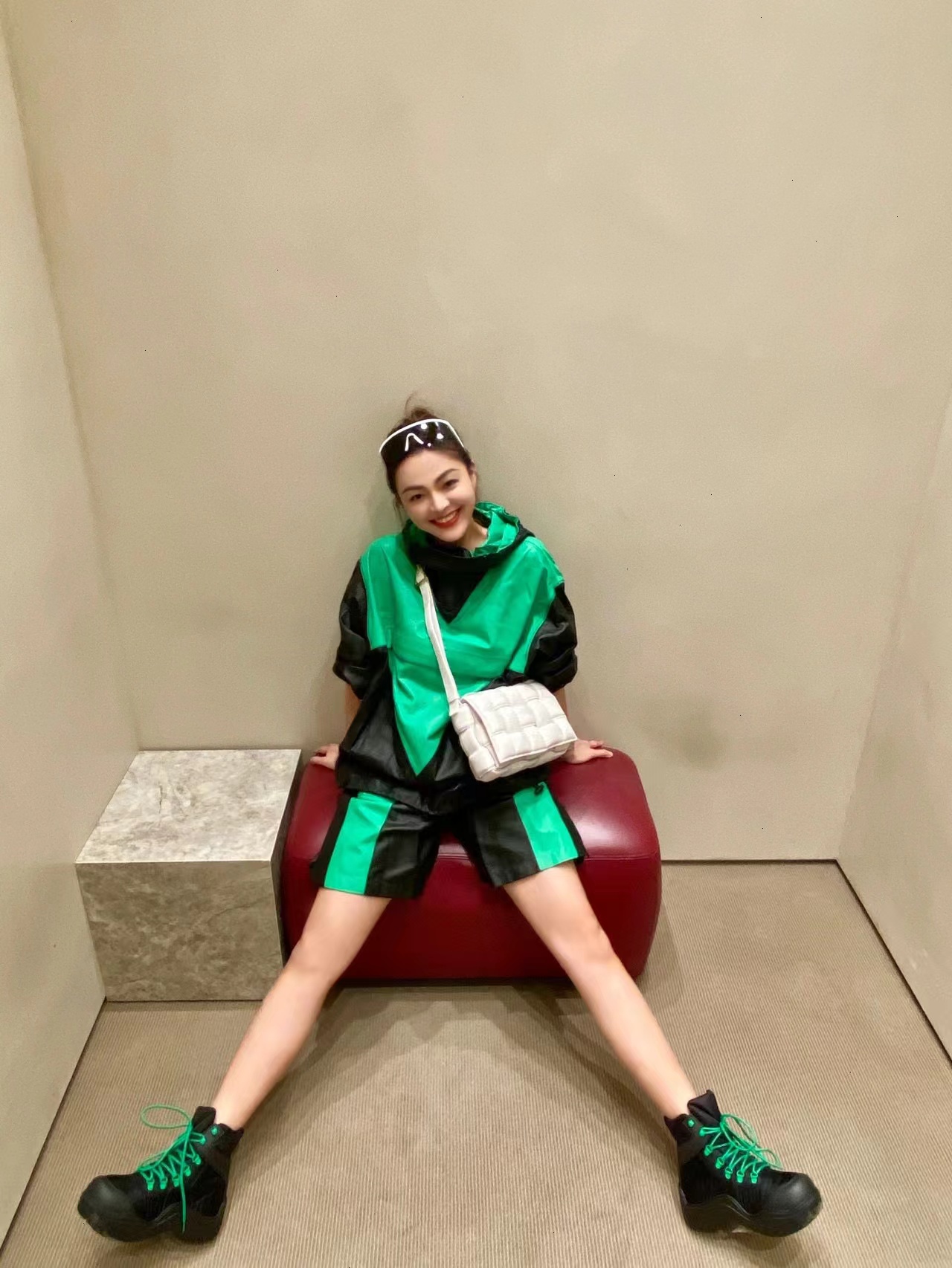 Bottega Veneta BV Parrot Green Tie Shorts