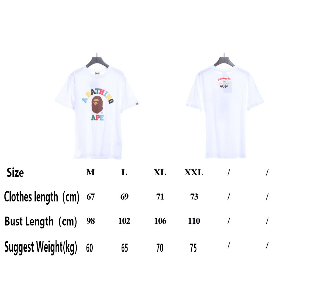 BAPE ape man colorful foam print short sleeves