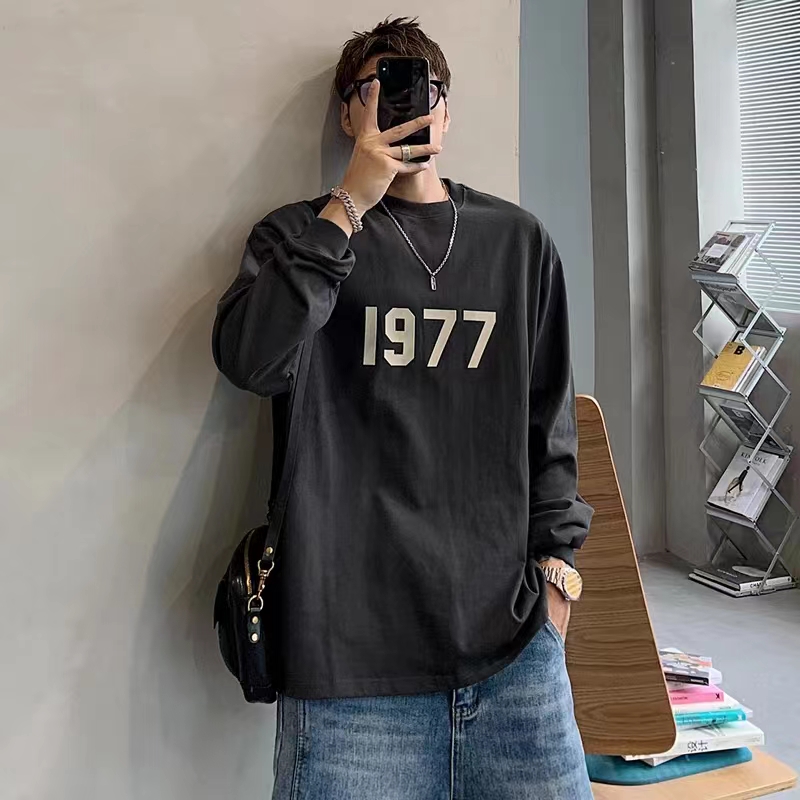 Fear of god  1977 flocking print long-sleeved T