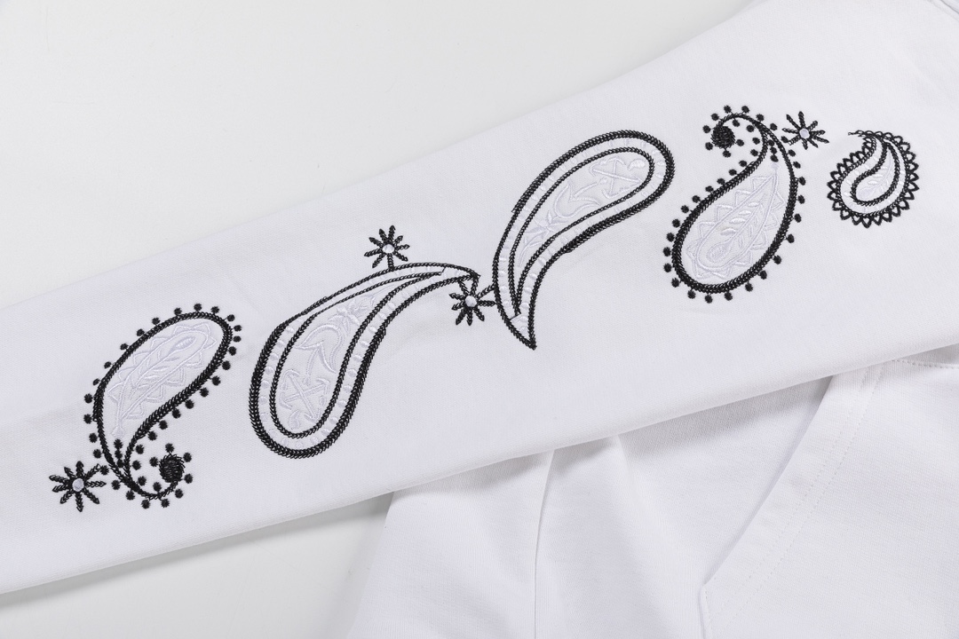 Off-White 24SS new embroidered paisley loose-fit hoodie