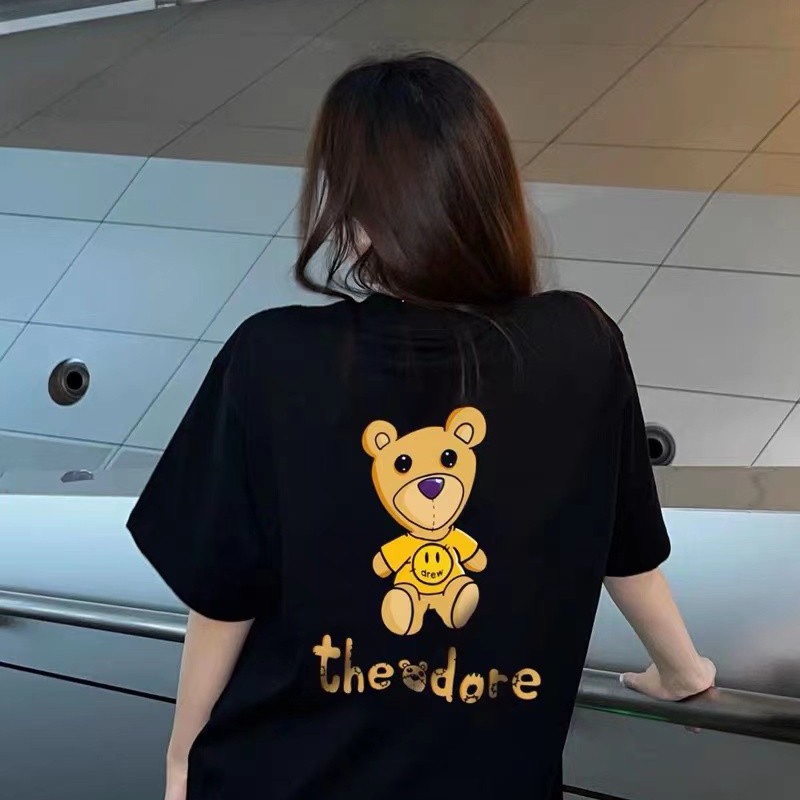 Drew cartoon fun bear printing short sleeves