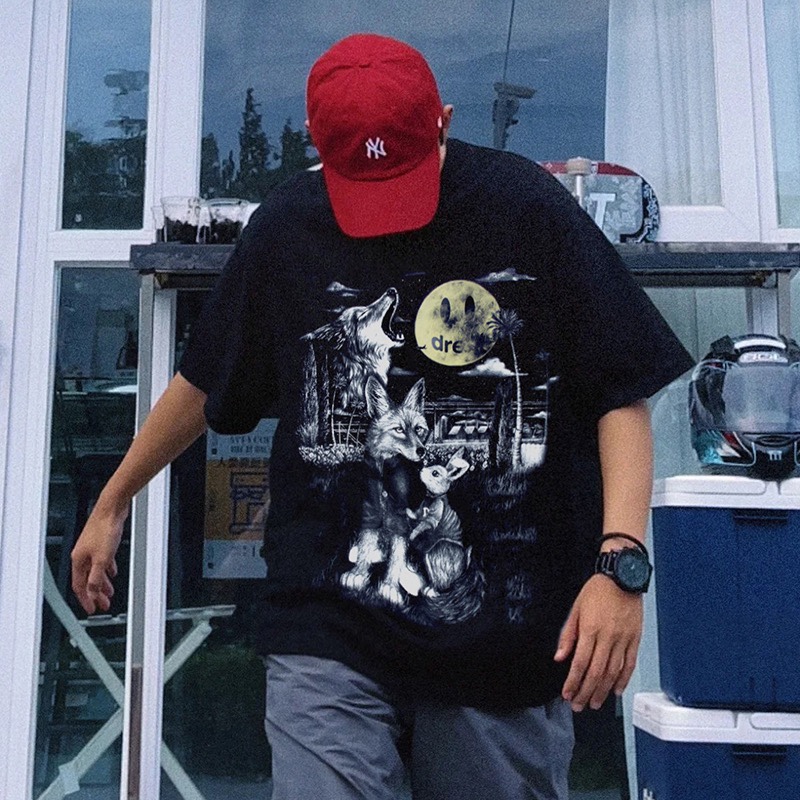 DREW full moon printed smiley face short sleeves