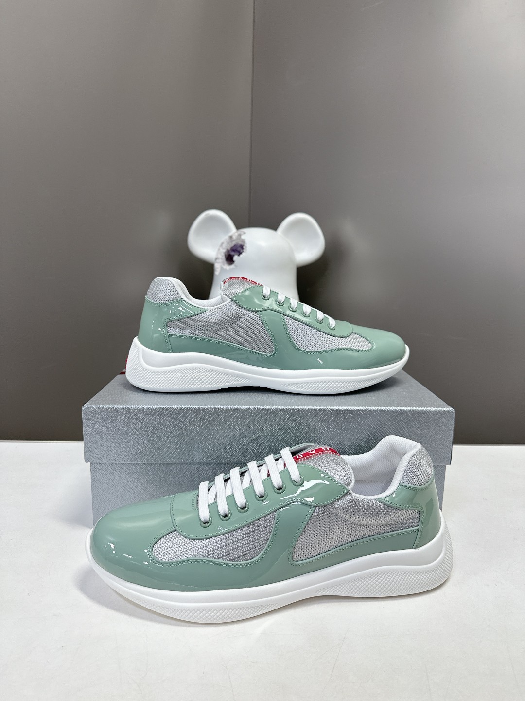 Prada Patent leather and technical fabric Prada America's Cup sneakers