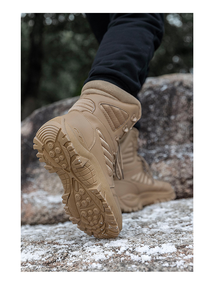 Winter outdoor tactical boots, combat training boots, men's high-top boots, hiking boots, outdoor non-slip desert boots