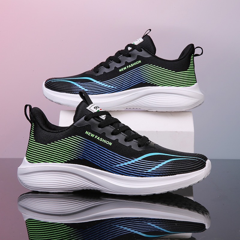 Couple running shoes 2023 summer new mesh ice silk soft bottom popcorn running shoes anti-slip trendy and versatile