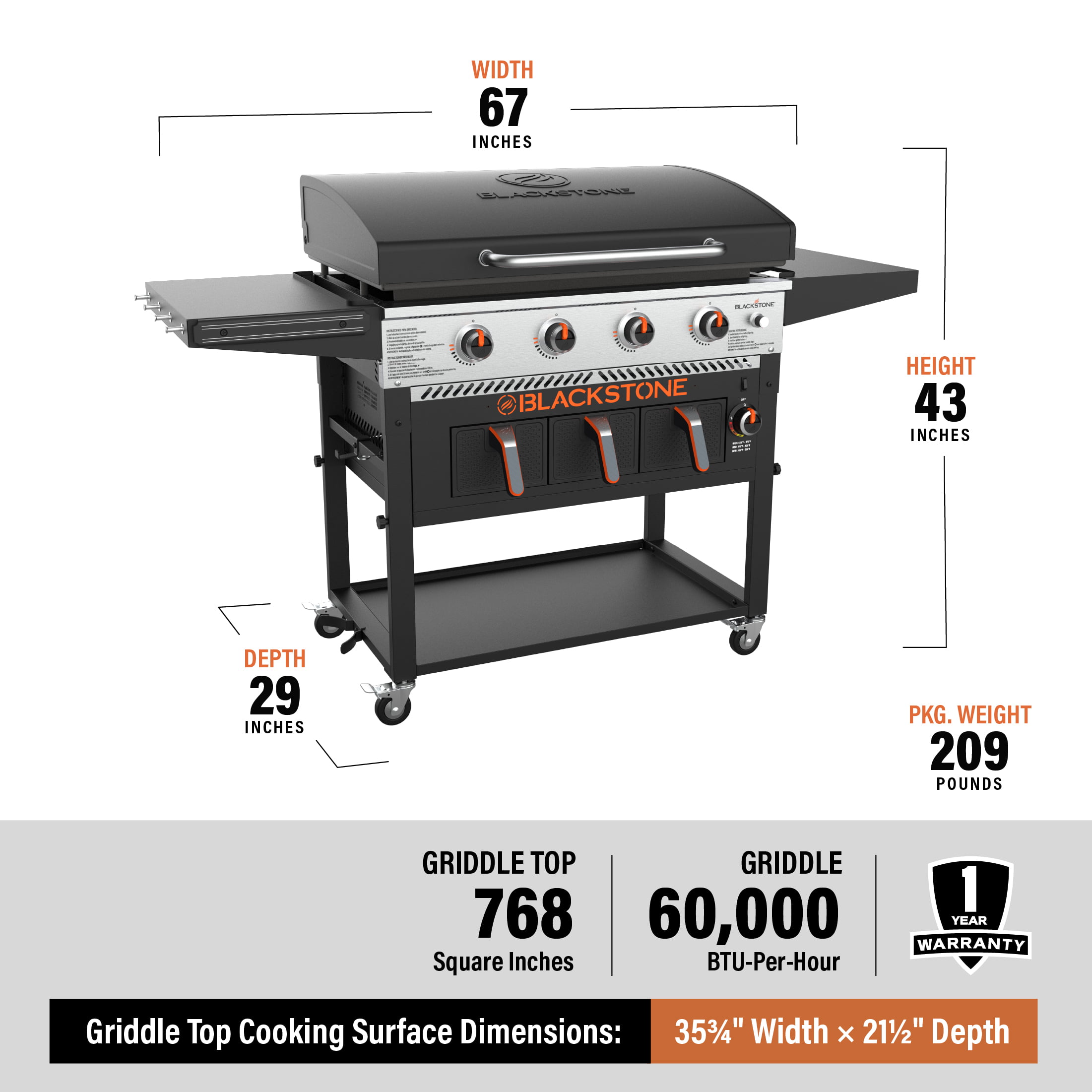 Blackstone 4 Burner and Air Fryer Combo - 36