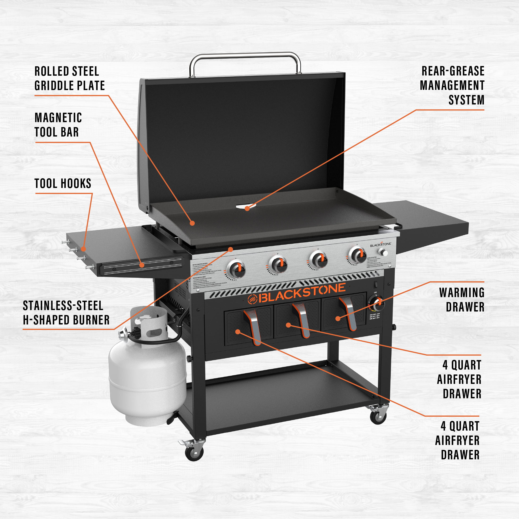 Blackstone 4 Burner and Air Fryer Combo - 36