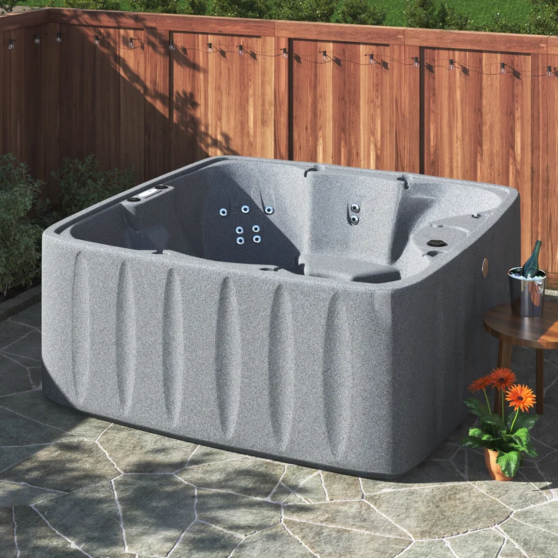 Aquarest Spas, Powered By Jacuzzi® Pumps 6 - Person 29 - Jet Square Plug And Play Hot Tub with Ozonator