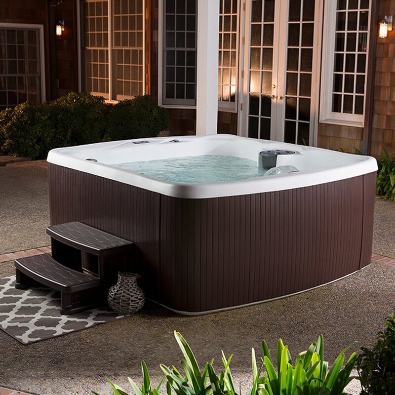 Lifesmart Spas 5 - Person 23 - Jet Rectangular Plug And Play Hot Tub with Ozonator in Espresso