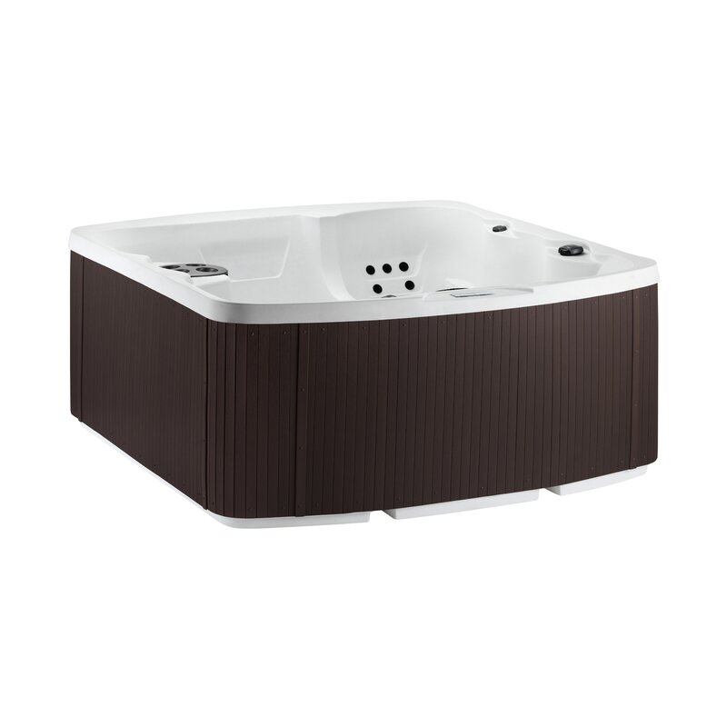 Lifesmart Spas 5 - Person 23 - Jet Rectangular Plug And Play Hot Tub with Ozonator in Espresso