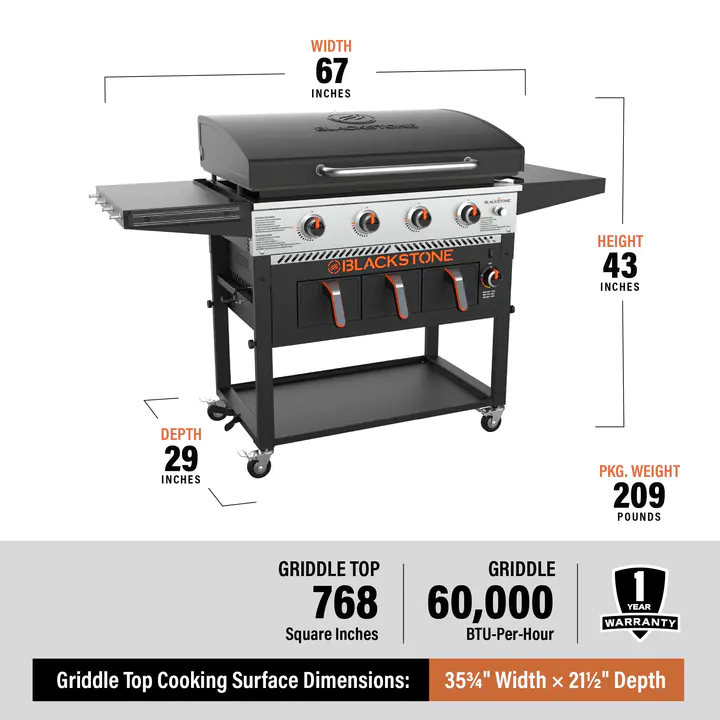 Blackstone 4 Burner and Air Fryer Combo - 36
