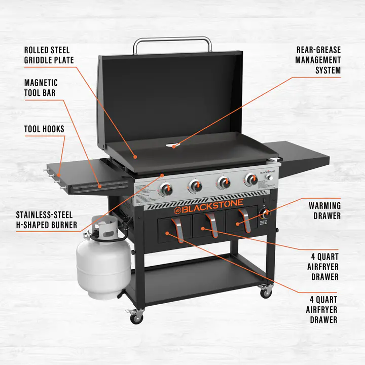 Blackstone 4 Burner and Air Fryer Combo - 36