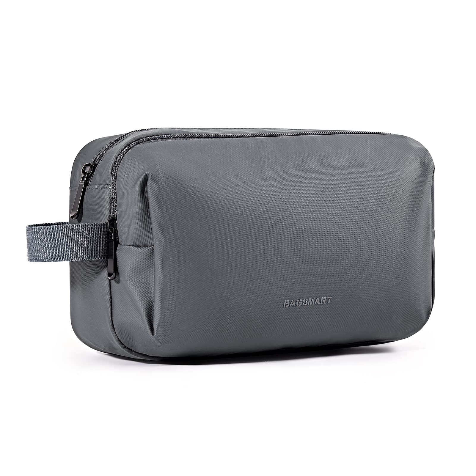 BAGSMART Basic Toiletry Bag for Men & Women, Travel Makeup Cosmetic Bag, Water-resistant Dopp Kit Shaving Pouch Organizer for Toiletries Accessories, Gray