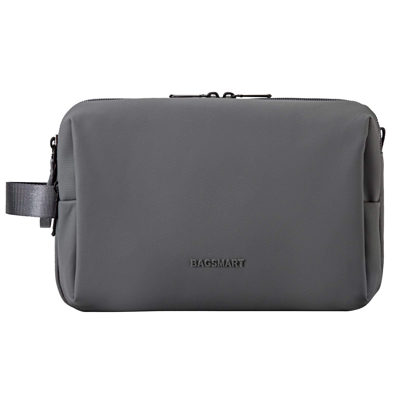 BAGSMART Travel Toiletry Bag for Men, Women Makeup Cosmetic Bag Water-resistant Organizer Shaving Bag for Toiletries Accessories, Standard Size, Gray