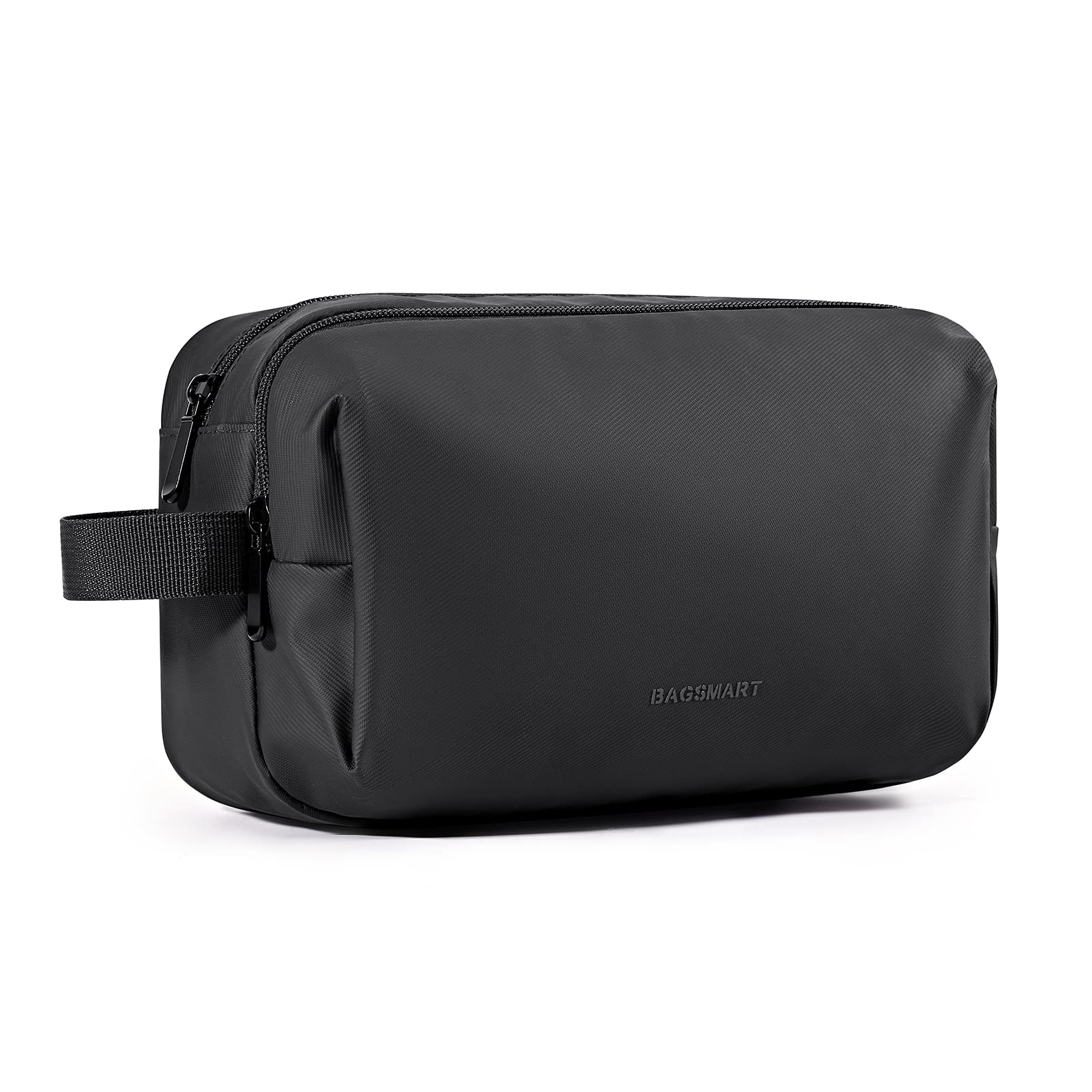 BAGSMART Basic Toiletry Bag for Men & Women, Travel Makeup Cosmetic Bag, Water-resistant Dopp Kit Shaving Pouch Organizer for Toiletries Accessories, Black
