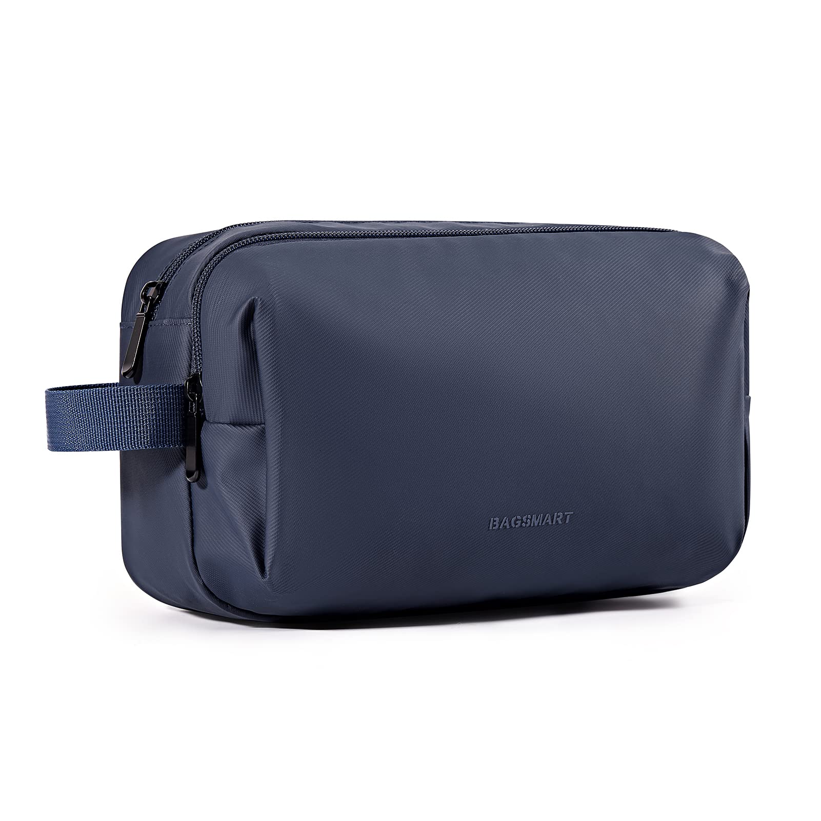 BAGSMART Basic Toiletry Bag for Men & Women, Travel Makeup Cosmetic Bag, Water-resistant Dopp Kit Shaving Pouch Organizer for Toiletries Accessories, Nary Blue
